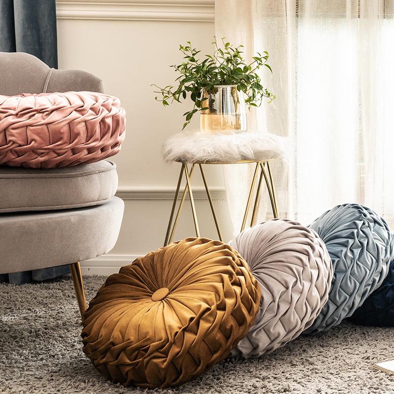 Desert Tones Pleated Velvet Pillows