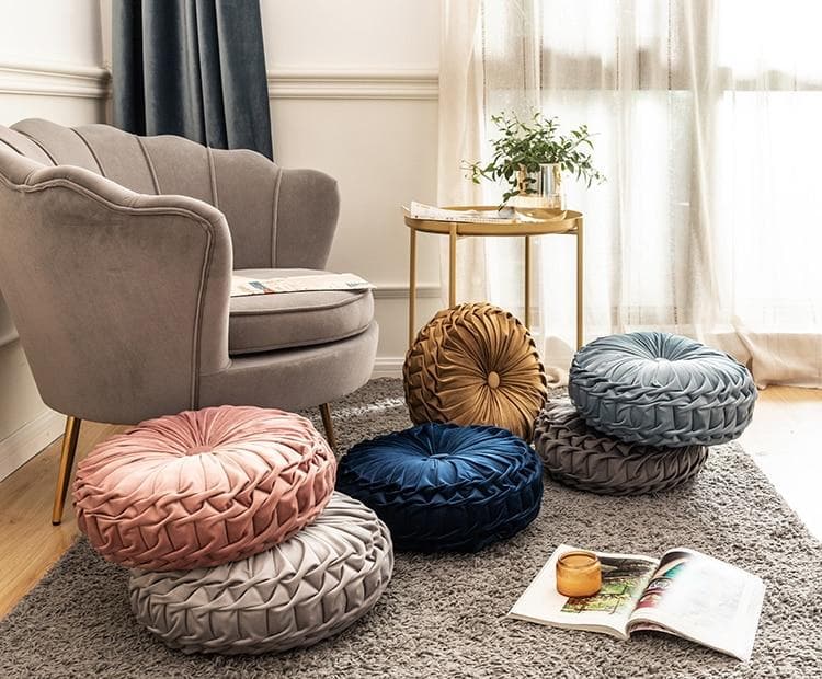 Desert Tones Pleated Velvet Pillows