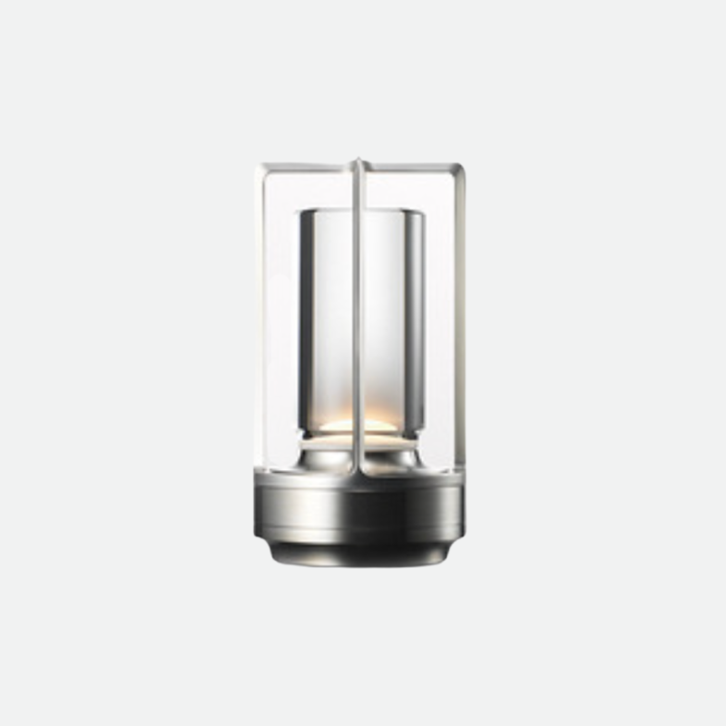Dynamo LED Portable Table Lamp Silver Lantern Lamp