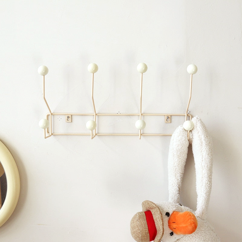Eames Dot Metal Wall Hook Rack White 4 Hook
