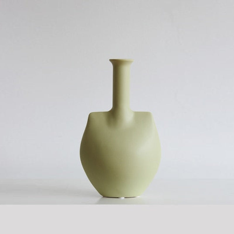 Earth Tones Handmade Ceramic Vase Light Green