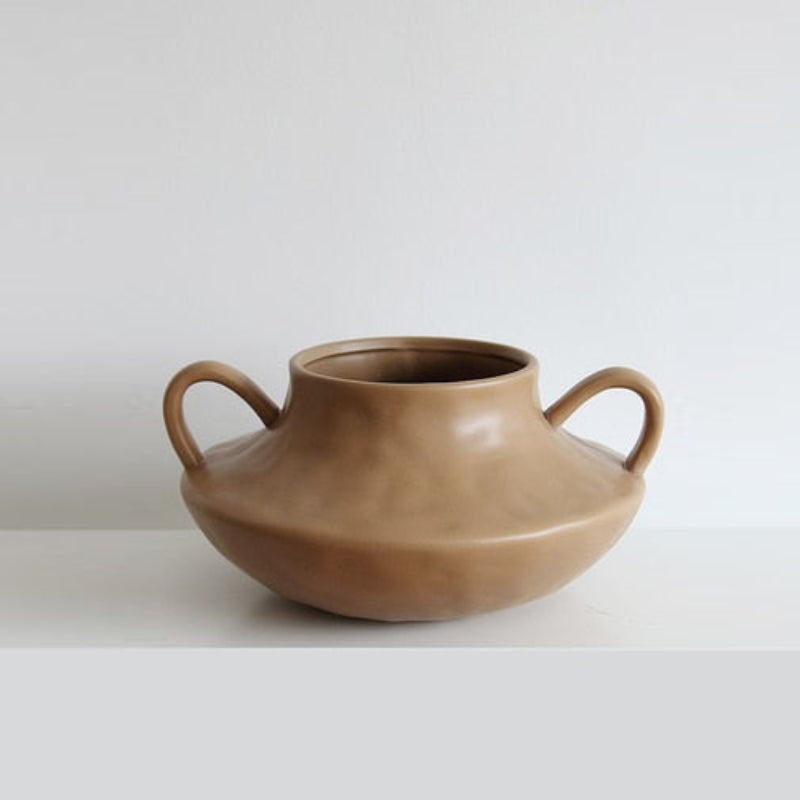Earth Tones Handmade Ceramic Vase Brown