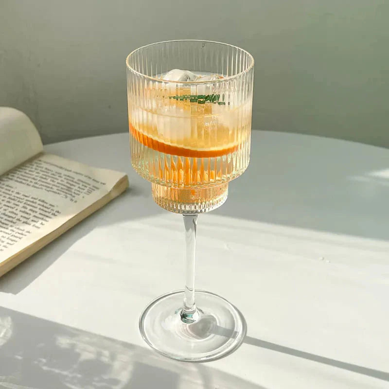 Eclipse Striped Wine Goblet Clear