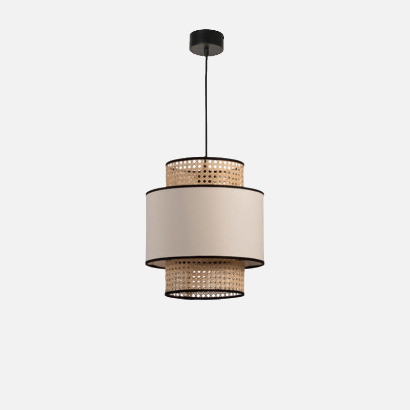 Edo Rattan Modern Pendant Lights Champagne