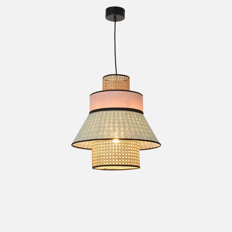 Edo Rattan Modern Pendant Lights Pink