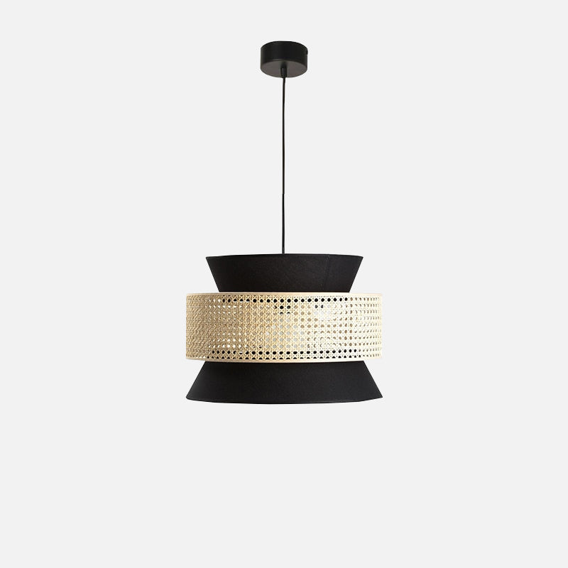 Edo Rattan Modern Pendant Lights Black