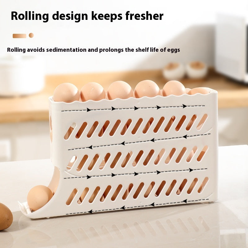 Rolling Egg Organizer Dispenser Tray