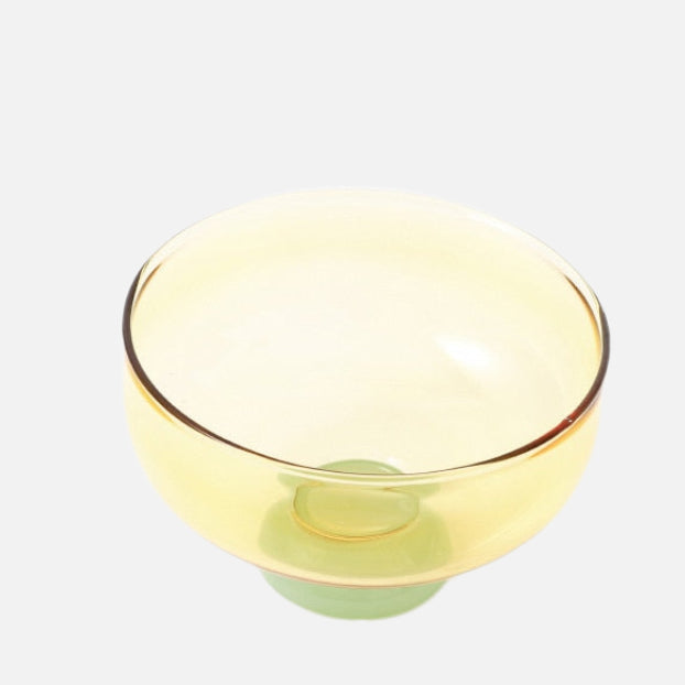 Ela Glass Ice Cream Bowl Coupes & Spoon Orange Bowl