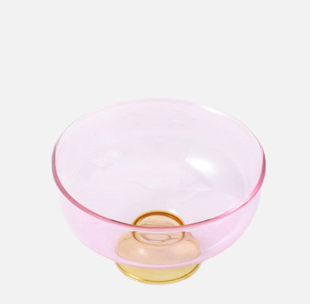 Ela Glass Ice Cream Bowl Coupes & Spoon Pink Bowl