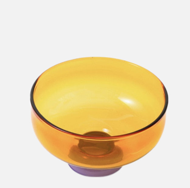 Ela Glass Ice Cream Bowl Coupes & Spoon Brown Bowl