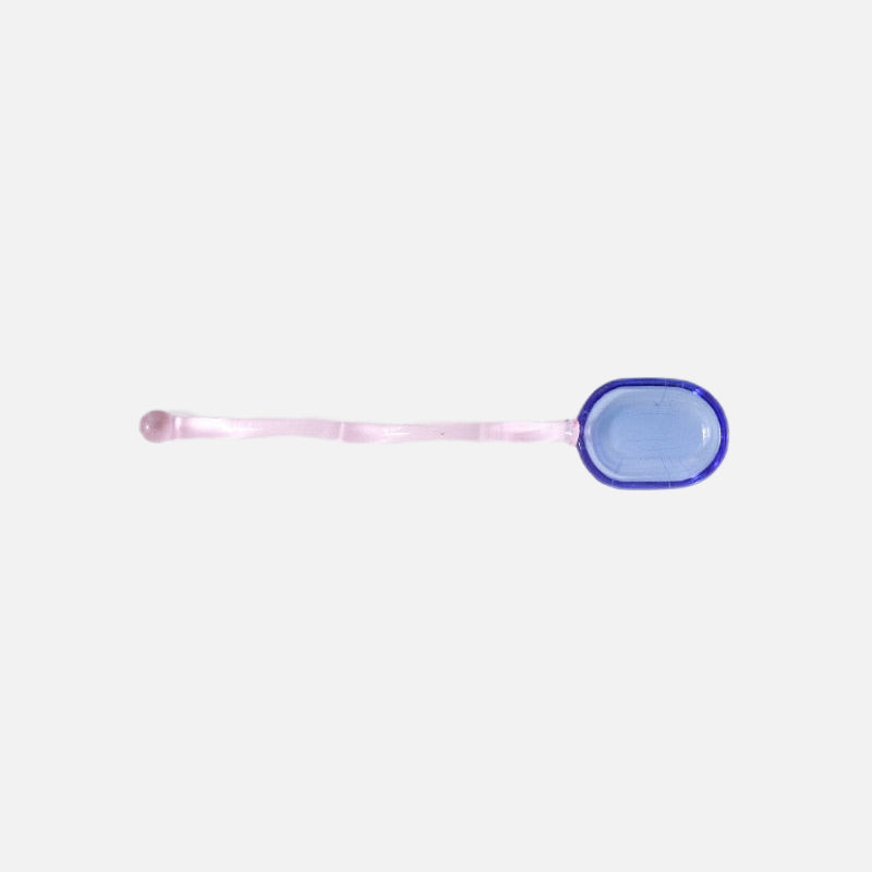 Ela Glass Ice Cream Bowl Coupes & Spoon Blue Spoon