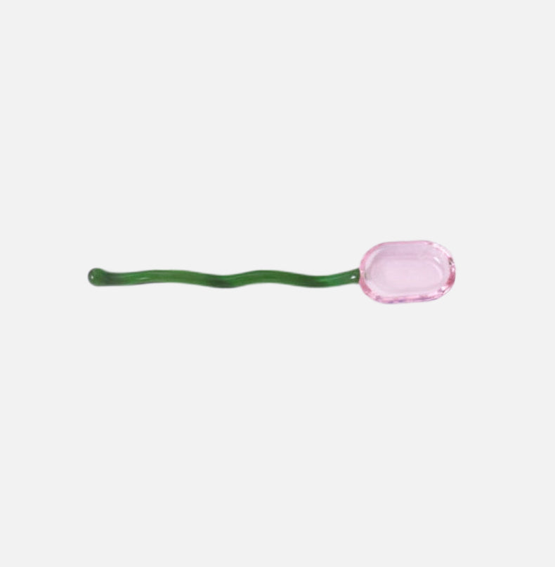 Ela Glass Ice Cream Bowl Coupes & Spoon Pink Spoon