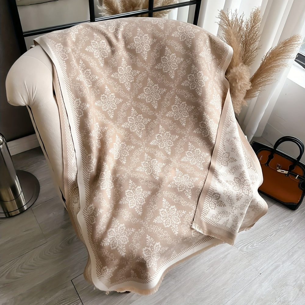 Elara Damask Print Scarf Shawl