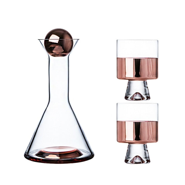 Elegance Glassware Rose Gold Set