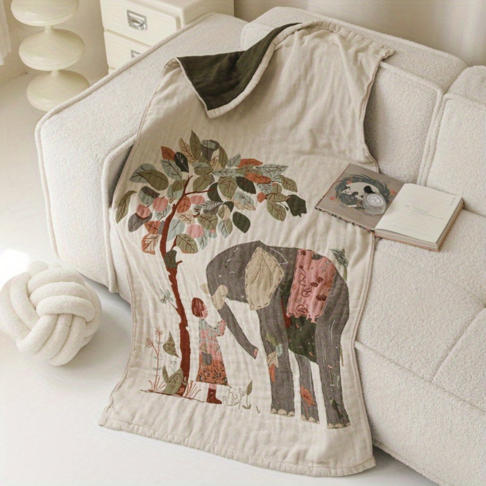 Elegant Floral Print Bath Towel Blanket Gentle Giant