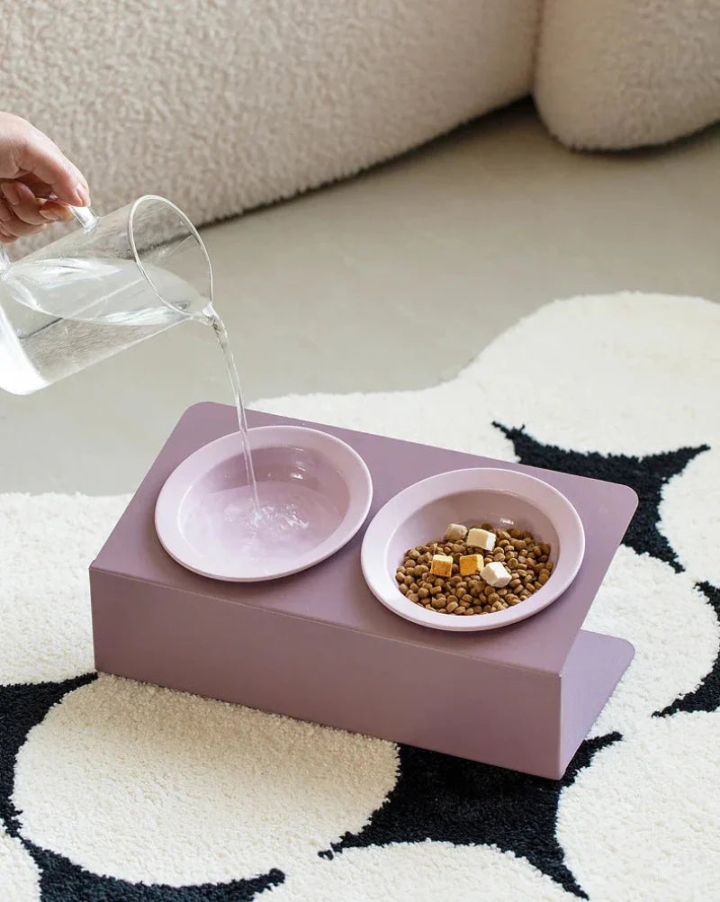 Elevated Dual Ceramic Pet Feeder