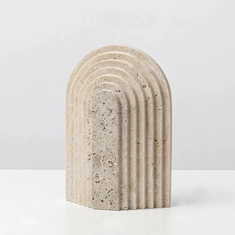 Elysian Minimalist Stone Sculptures Ribbed Arch