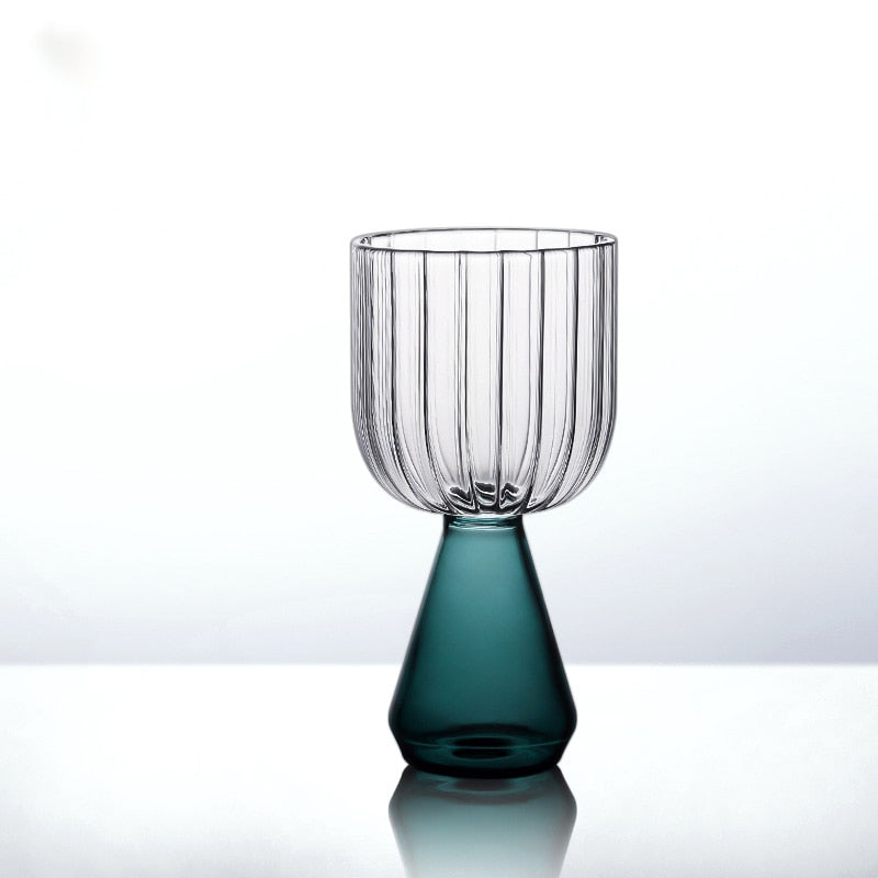 Emerald Cut Ripple Glass Cups Straight Small