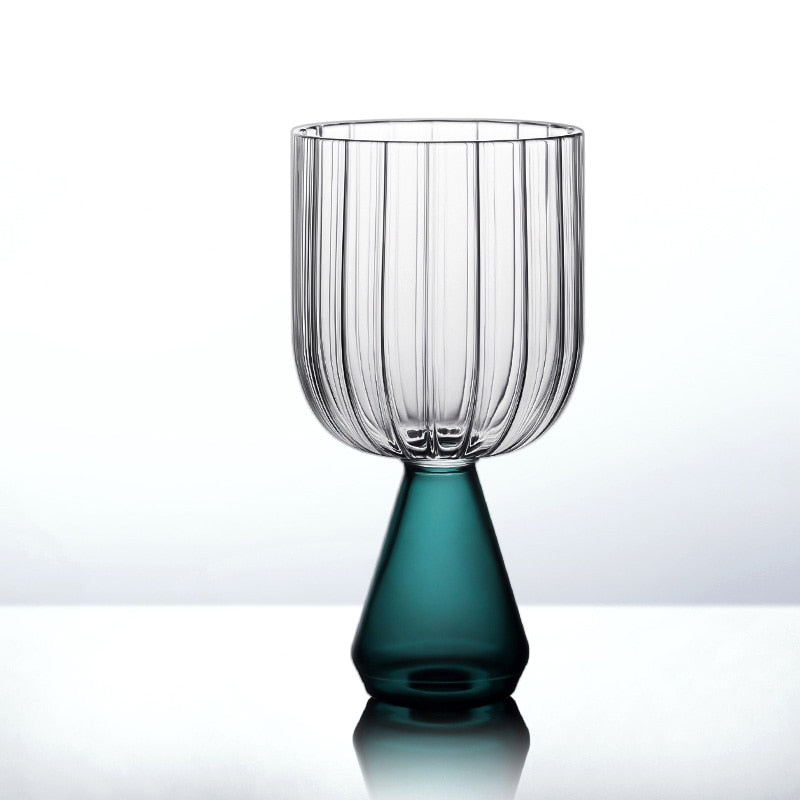 Emerald Cut Ripple Glass Cups Straight Large