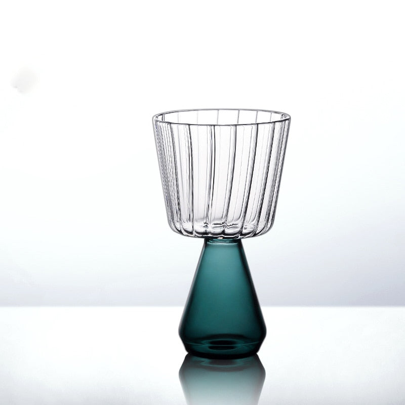 Emerald Cut Ripple Glass Cups
