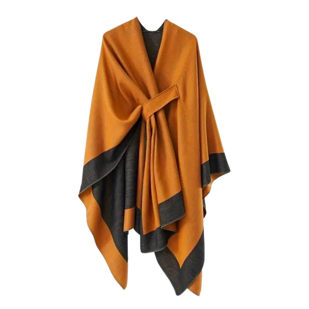 Emiree Stylish Draped Poncho Orange