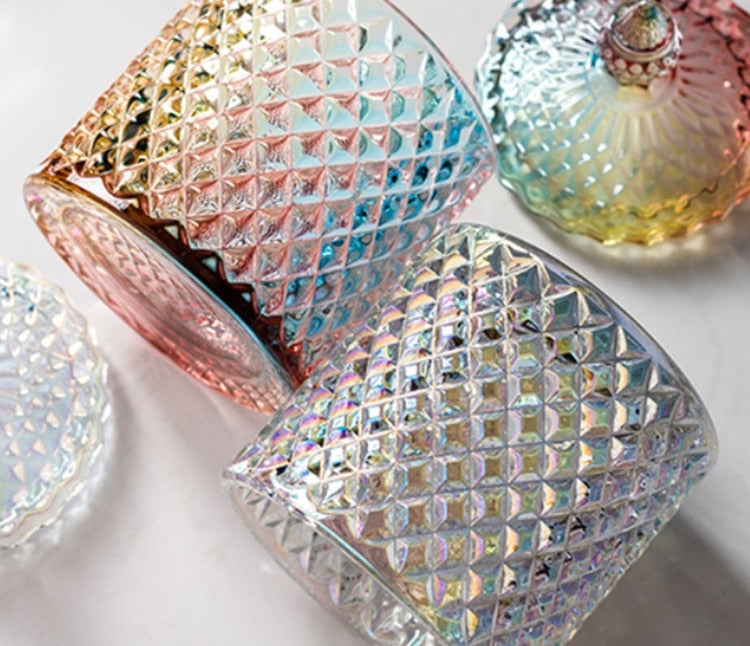 Empress Colored Glass Jars with Lid