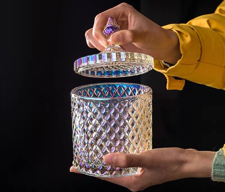Empress Colored Glass Jars with Lid