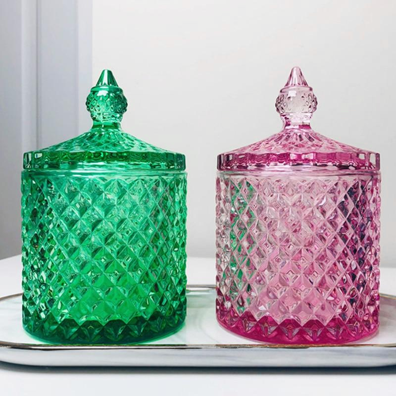Empress Colored Glass Jars with Lid