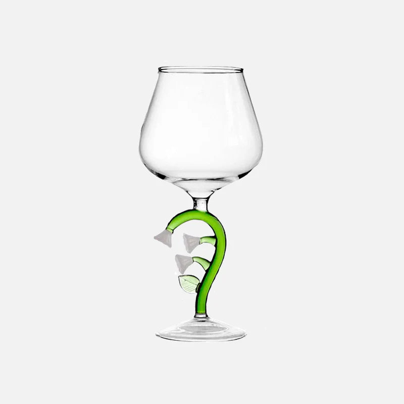 Enchanted Garden Wine Glass Lily