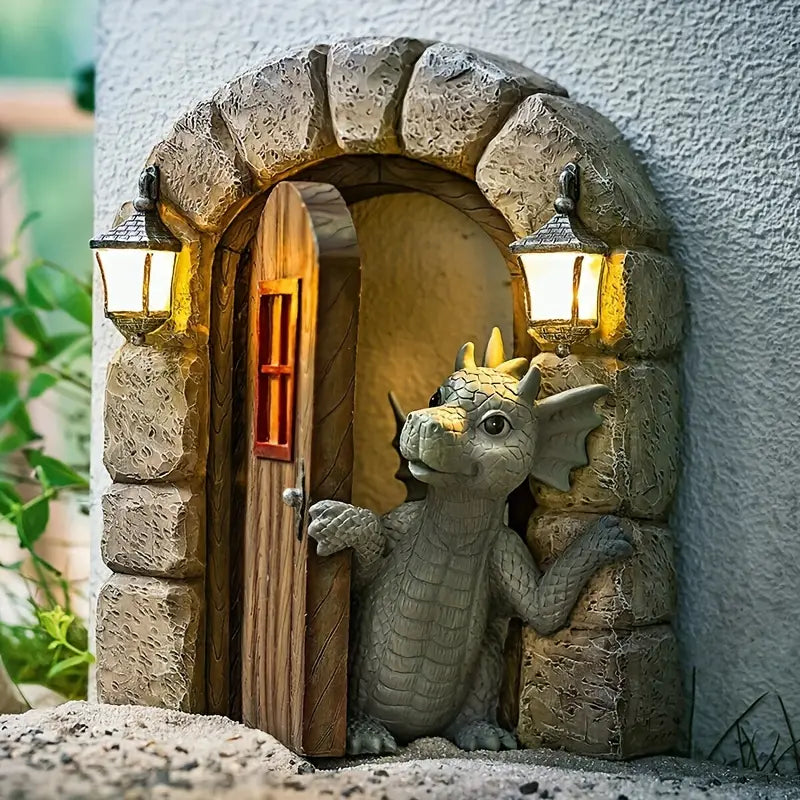 Enchanted Dragon - Garden Ornament Dragon Door