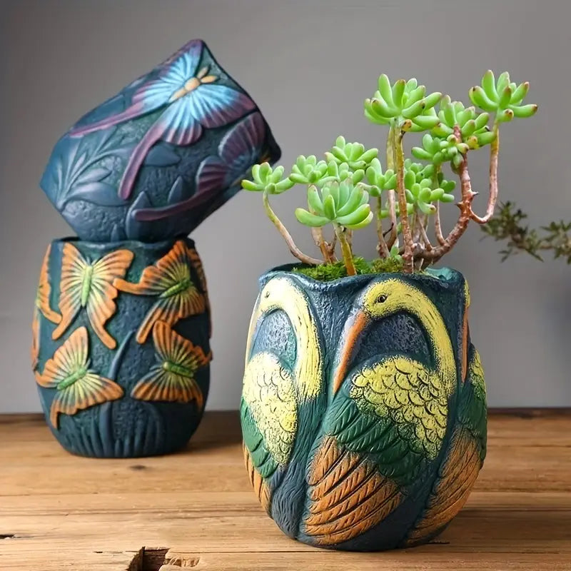 Enchanted Garden Artisan Planters Embossed Goose