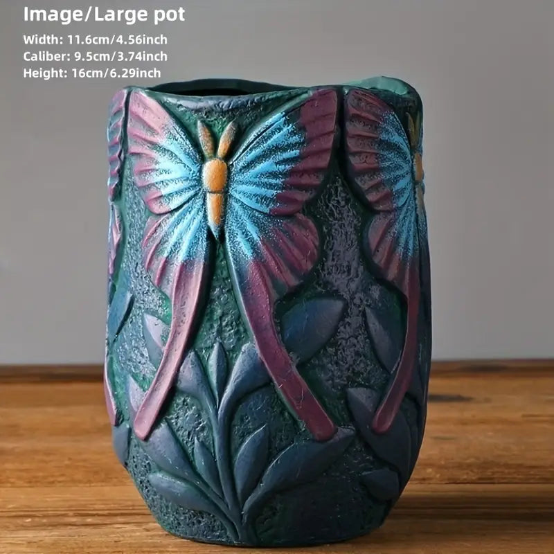 Enchanted Garden Artisan Planters Purple Butterfly