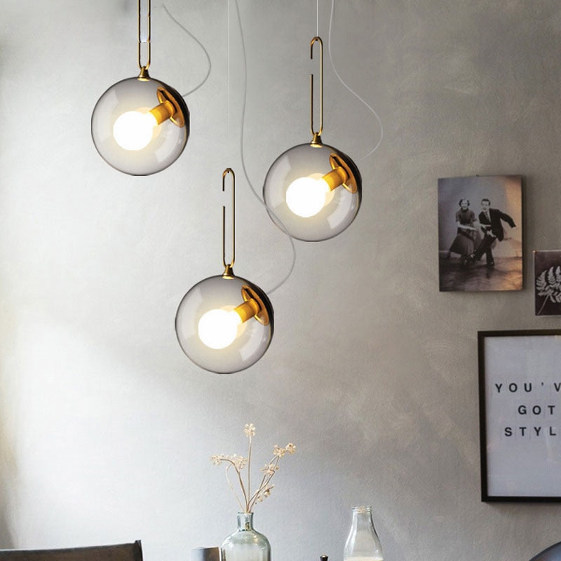 Epcot Industrial LED Glass Pendant Light