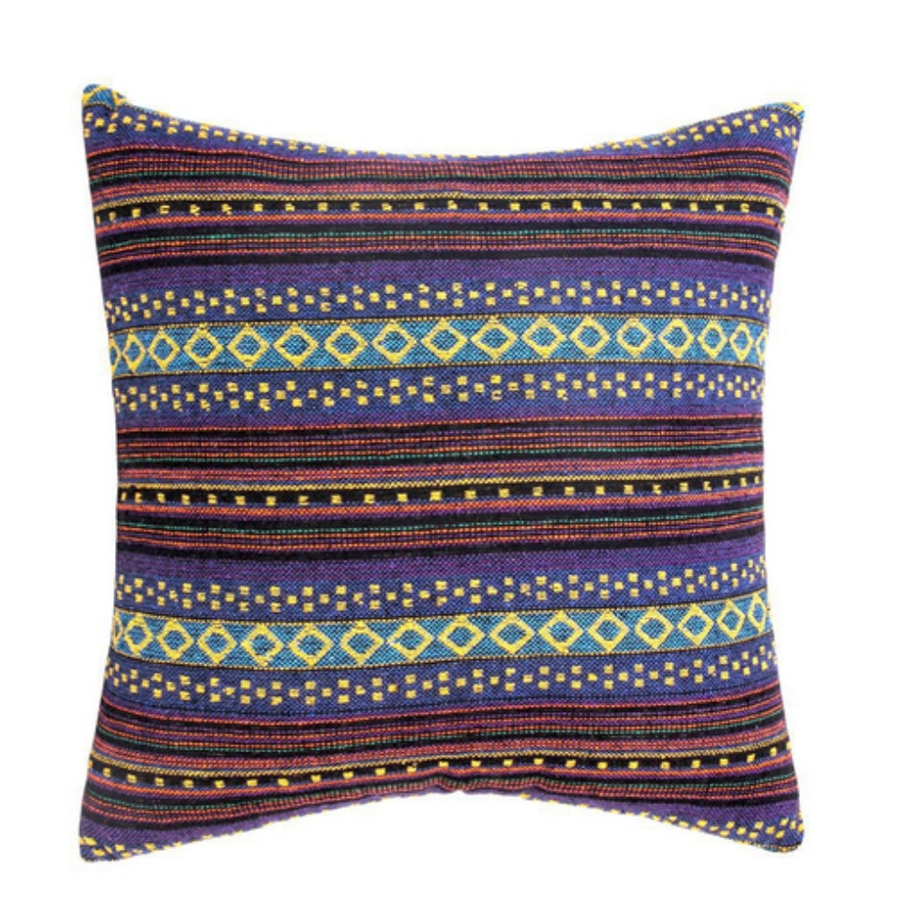 Ethnic Bohemian Geometric Cushion Cover Indigo Mosaic