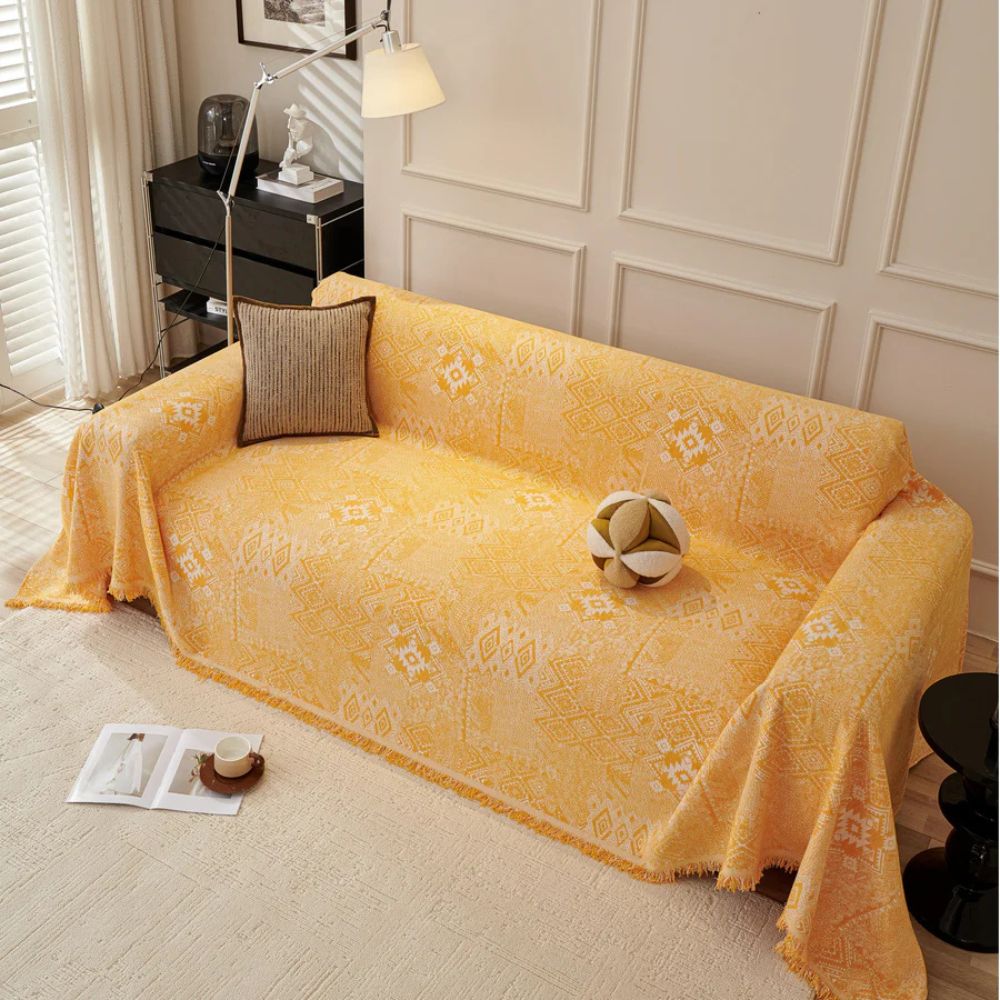 Ethno Cultural Tribe Sofa Cover Sunbeam Gold