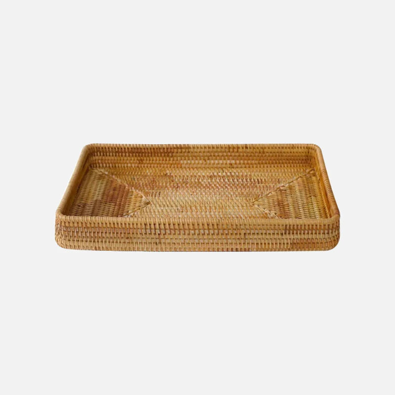Eva Rattan Serving Tray & Tabletop Organizer L