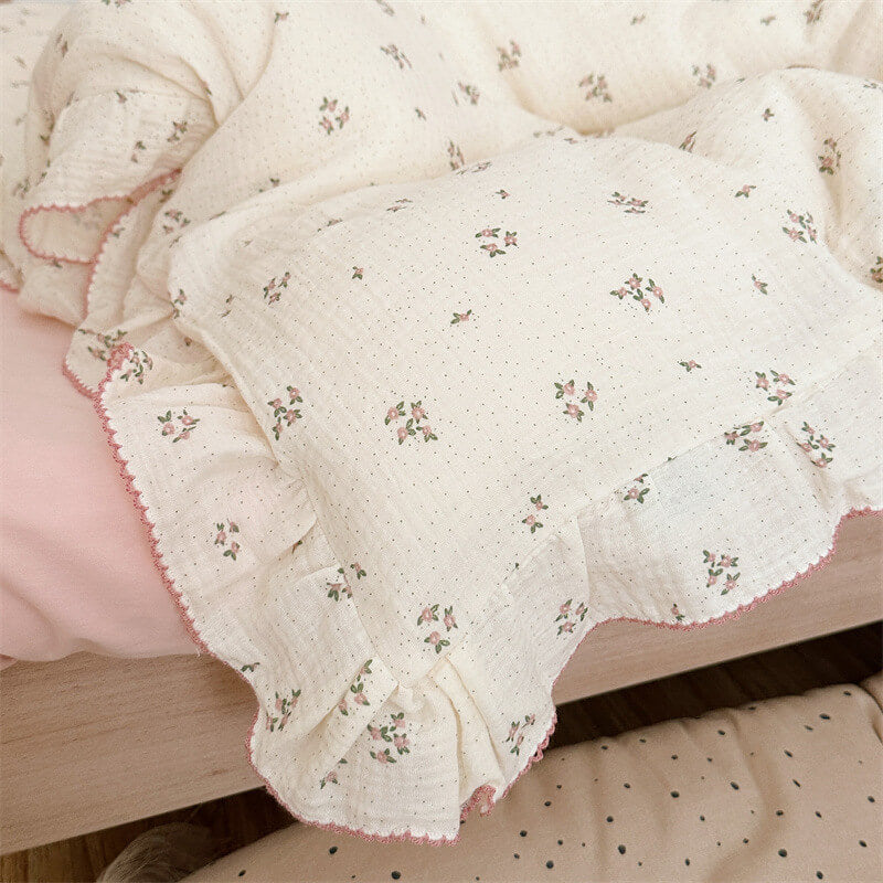 Primrose Floral Ruffle Duvet Cover Set – Cotton Muslin