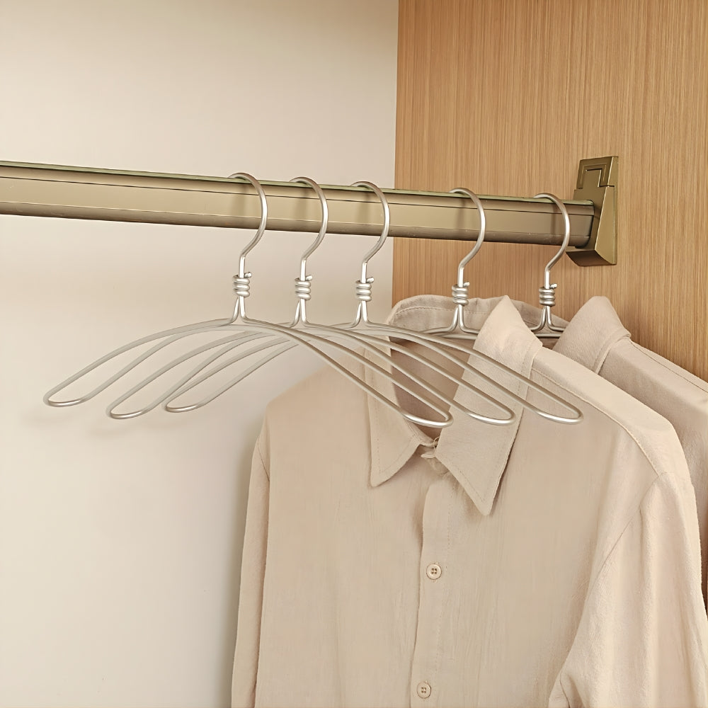 Extra Wide Sleek Aluminum Clothes Hanger | 6pcs Set Silver