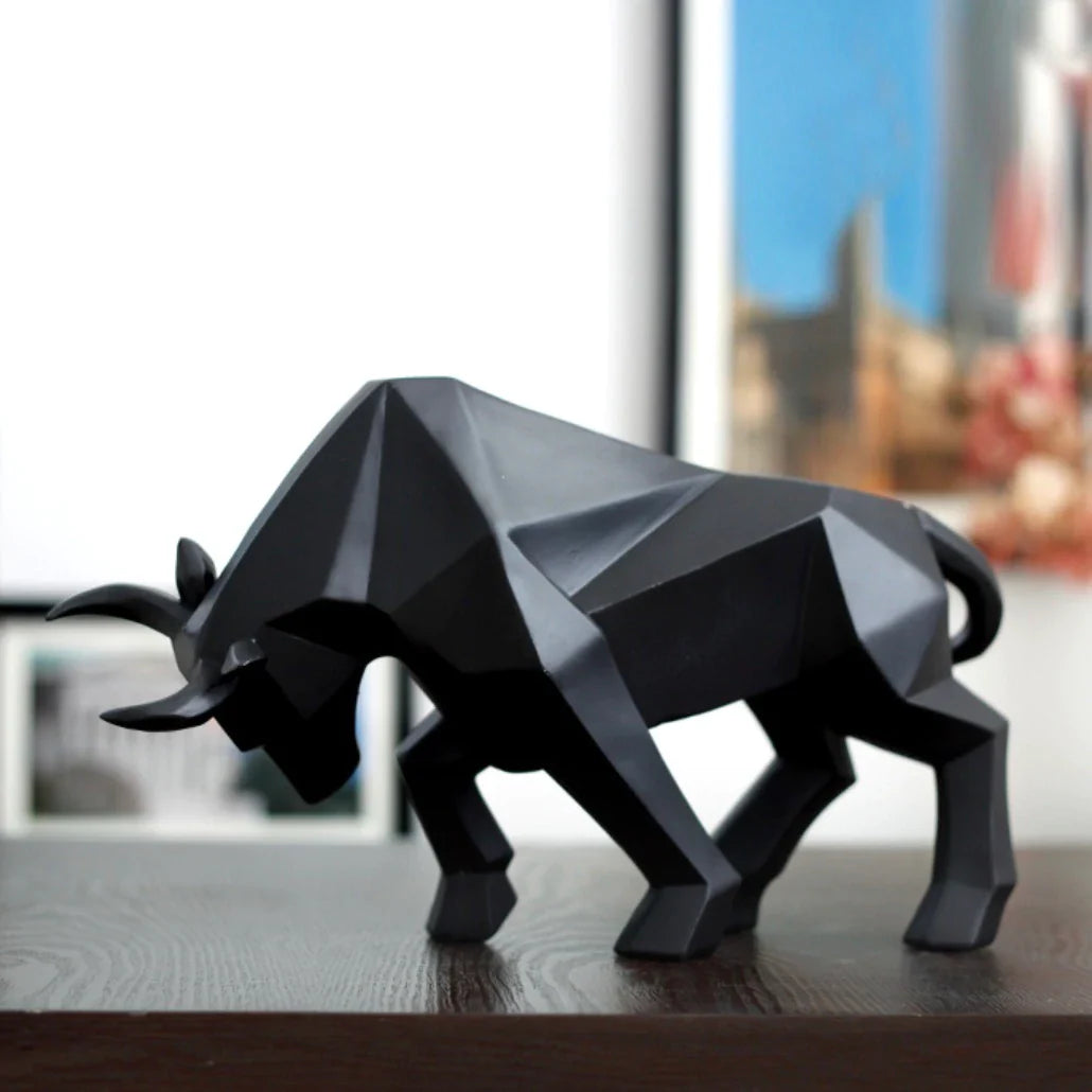 Bull Sculpture Black