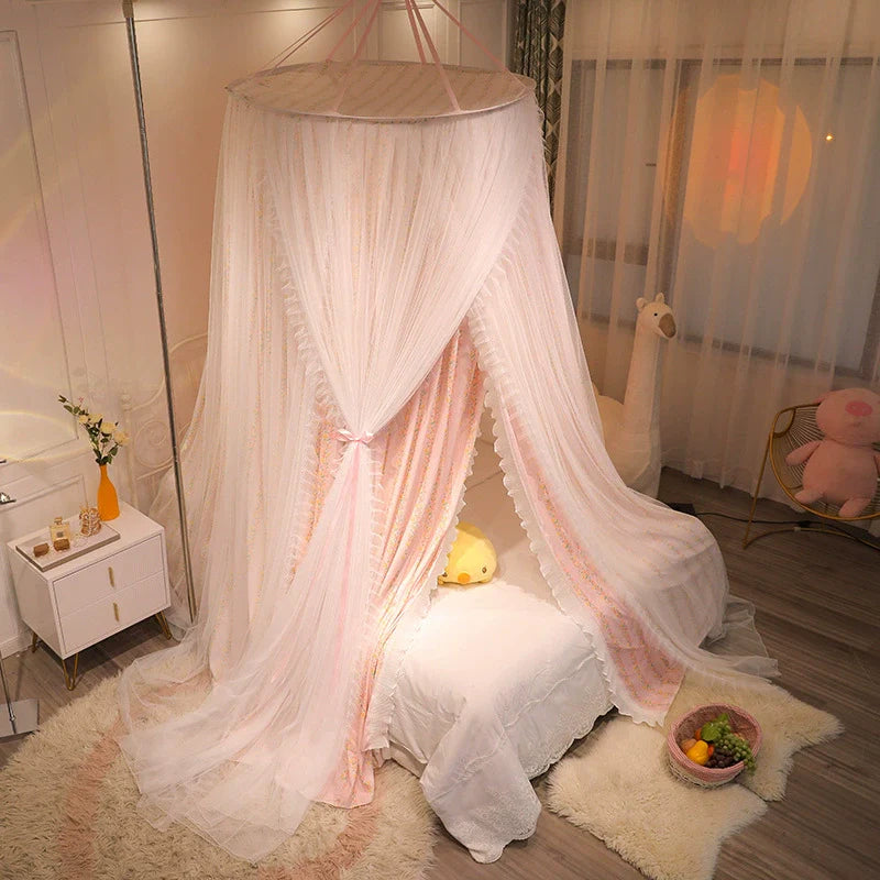Kids Bed Canopy — Princess Fabric Canopy Pink