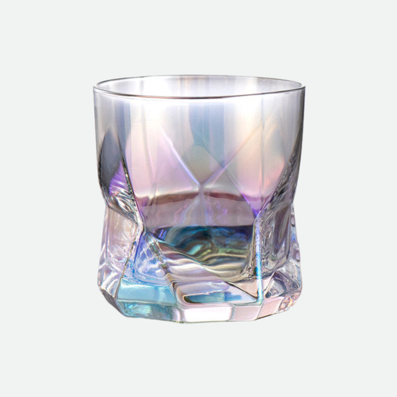Faceted Whiskey Glasses Rainbow
