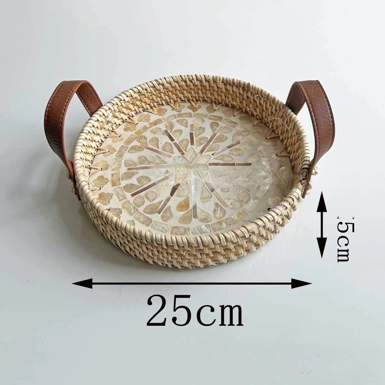 Farmhouse Rattan Tray in Assorted Patterns Round Halo