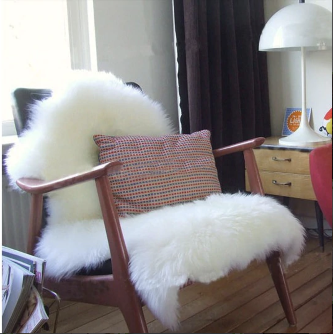 Faux Fur Sheepskin Throw & Area Rug Large