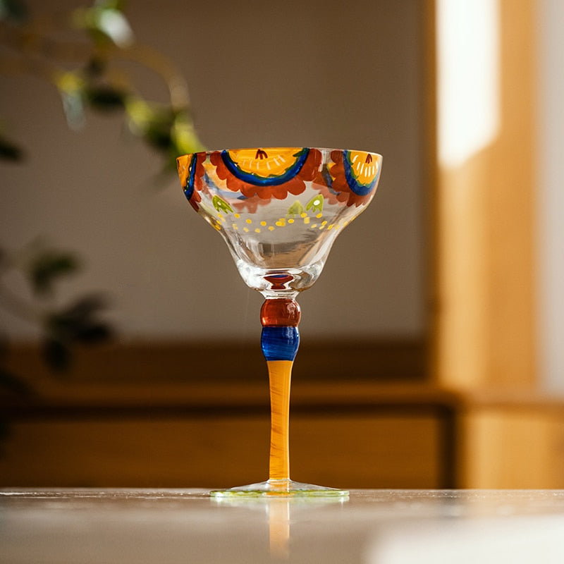 Festive Margarita Glass Coupes Floral