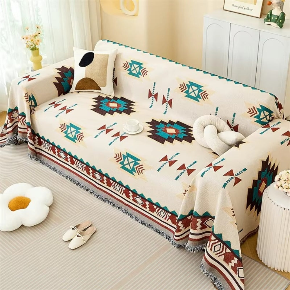 Fiesta Woven Sofa Cover Azure Bliss