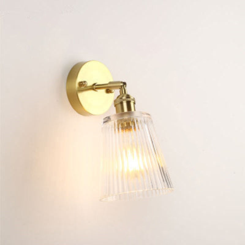Fiona Vintage Glass LED Wall Sconces Bell Wall Lamp Clear Stripe