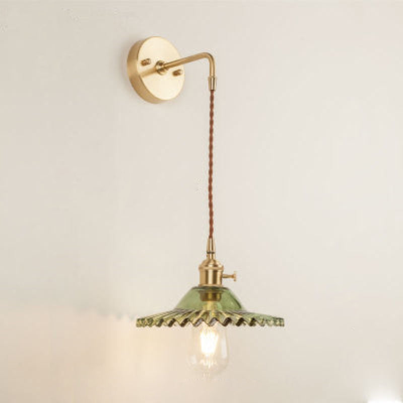 Fiona Vintage Glass LED Wall Sconces Wired Wall Lamp Green