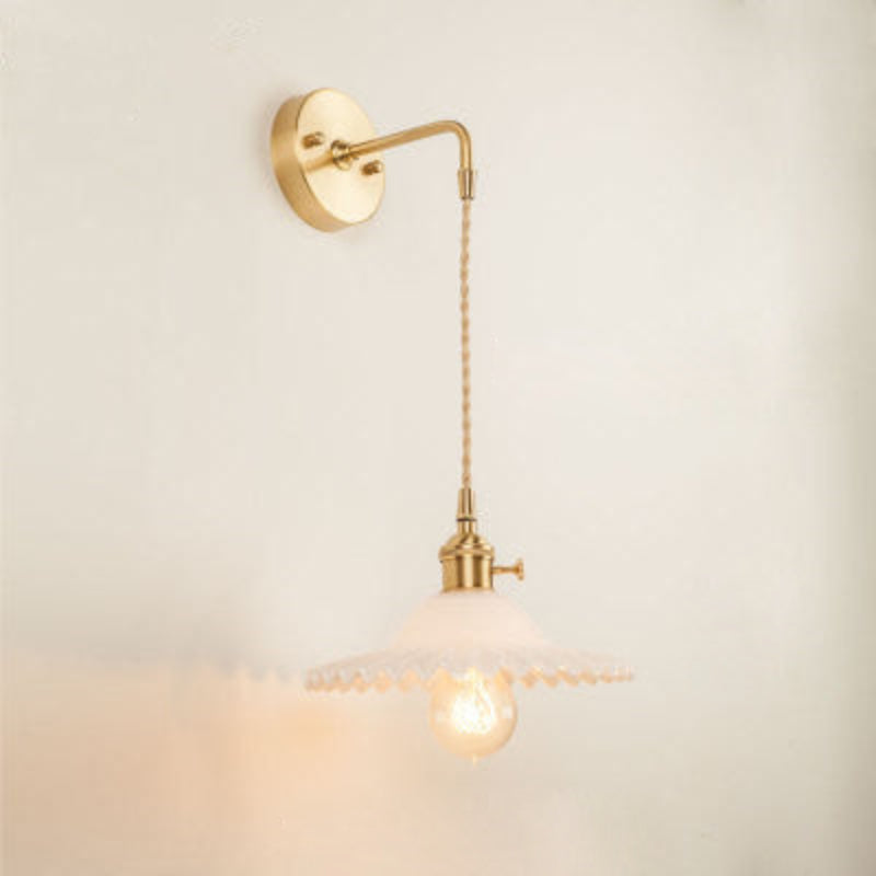 Fiona Vintage Glass LED Wall Sconces Wired Wall Lamp White