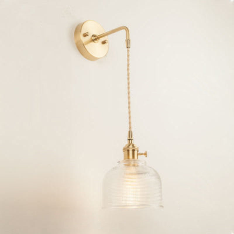 Fiona Vintage Glass LED Wall Sconces Wired Bell Wall Lamp Green