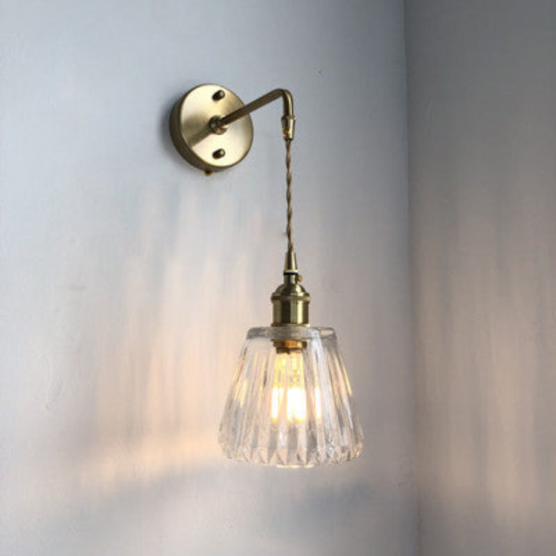 Fiona Vintage Glass LED Wall Sconces Wired Wall Lamp Silver